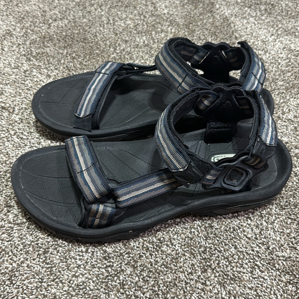 Teva hurricane hiking Velcro sandals 4134 spider rubber men’s 10 ShocPad black - Picture 2 of 8